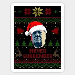 Winston Churchill Never Surrender Christmas Sticker